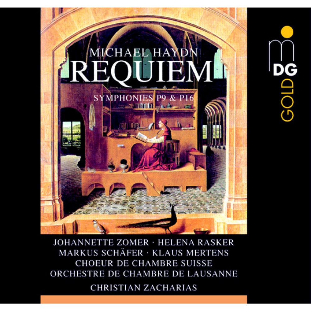 Обложка альбома «Michael Haydn: Requiem, Symphonies P9 & 16» — Christian Zacharias, Johannette Zomer, Helena Rasker, Markus Schäfer, Klaus Mertens, Schweizer Kammerchor & Orchestre de Chambre de Lausanne