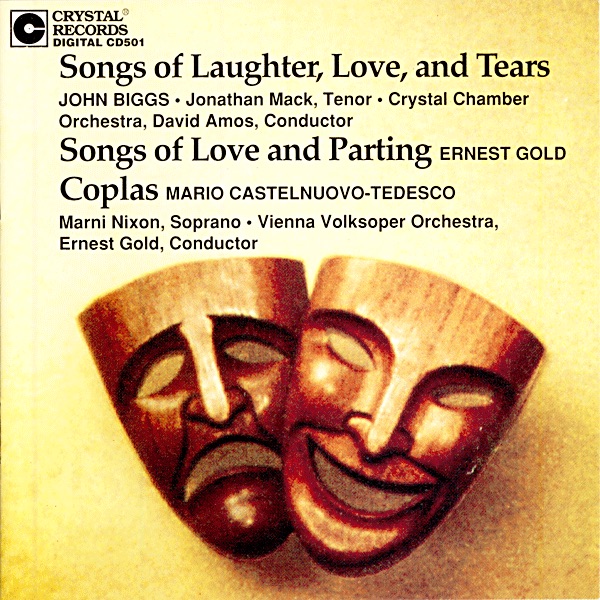 Обложка альбома «Songs of Laughter, Love, and Tears» — Crystal Chamber Orchestra, Jonathan Mack, David Amos, Marni Nixon, Wiener Volksoper Orchester & Ernest Gold