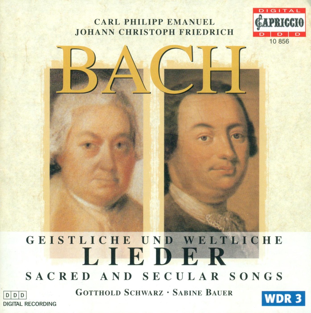Обложка альбома «Bach, C.P.E.: Geistliche Gesange - Gellerts Geistliche Oden Und Lieder - Bach, J.C.F.: Musikalisches Vierlerley - Munters Geistlich Lieder» — Gotthold Schwarz & Sabine Bauer