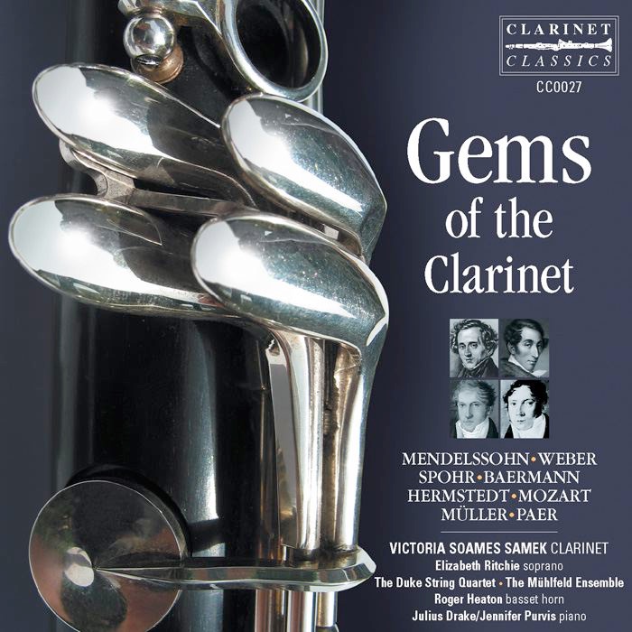 Обложка альбома «Gems of the Clarinet» — Roger Heaton, Julius Drake, The Duke Quartet, Jennifer Purvis, Elizabeth Ritchie, Muhlfeld Ensemble & Victoria Soames Samek