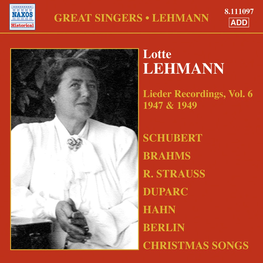 Обложка альбома «Lotte Lehmann: Vol. 6 (Romophone)» — Lotte Lehmann, RCA Victor Chamber Orchestra, Richard Lert & St. Luke's Chorus