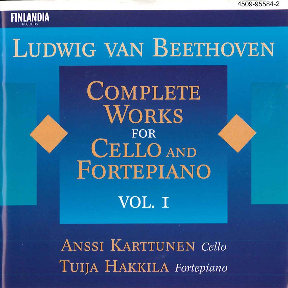 Обложка альбома «Ludwig van Beethoven: Complete Works for Cello and Fortepiano Vol. 1» — Anssi Karttunen & Tuija Hakkila