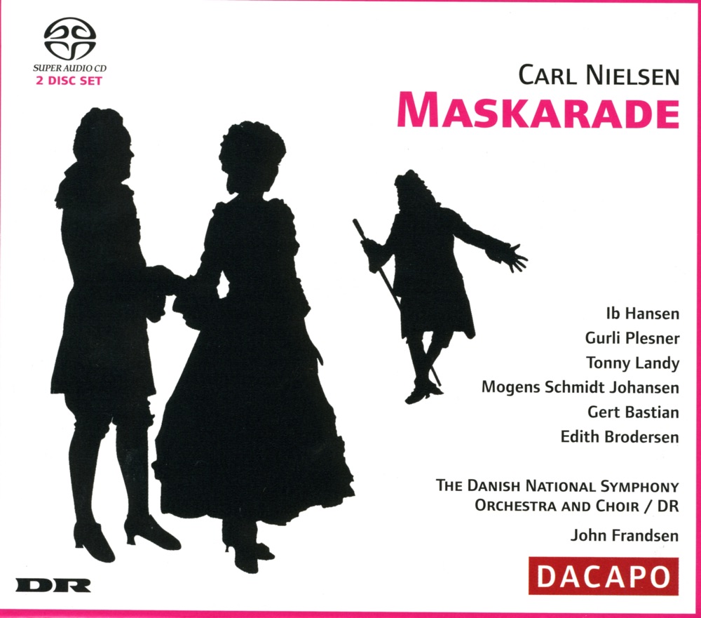Обложка альбома «Nielsen: Maskarade» — Gurli Plesner, Mogens Schmidt-Johansen, Aage Haugland, Ib Hansen, Tove Hyldgaard, Tonny Landy, Christian Sorensen, Gert Bastian, Edith Brodersen, Jorgen Klint, Ove Verner Hansen, Danish National Radio Choir, John Frandsen & Danish National Symphony Orchestra