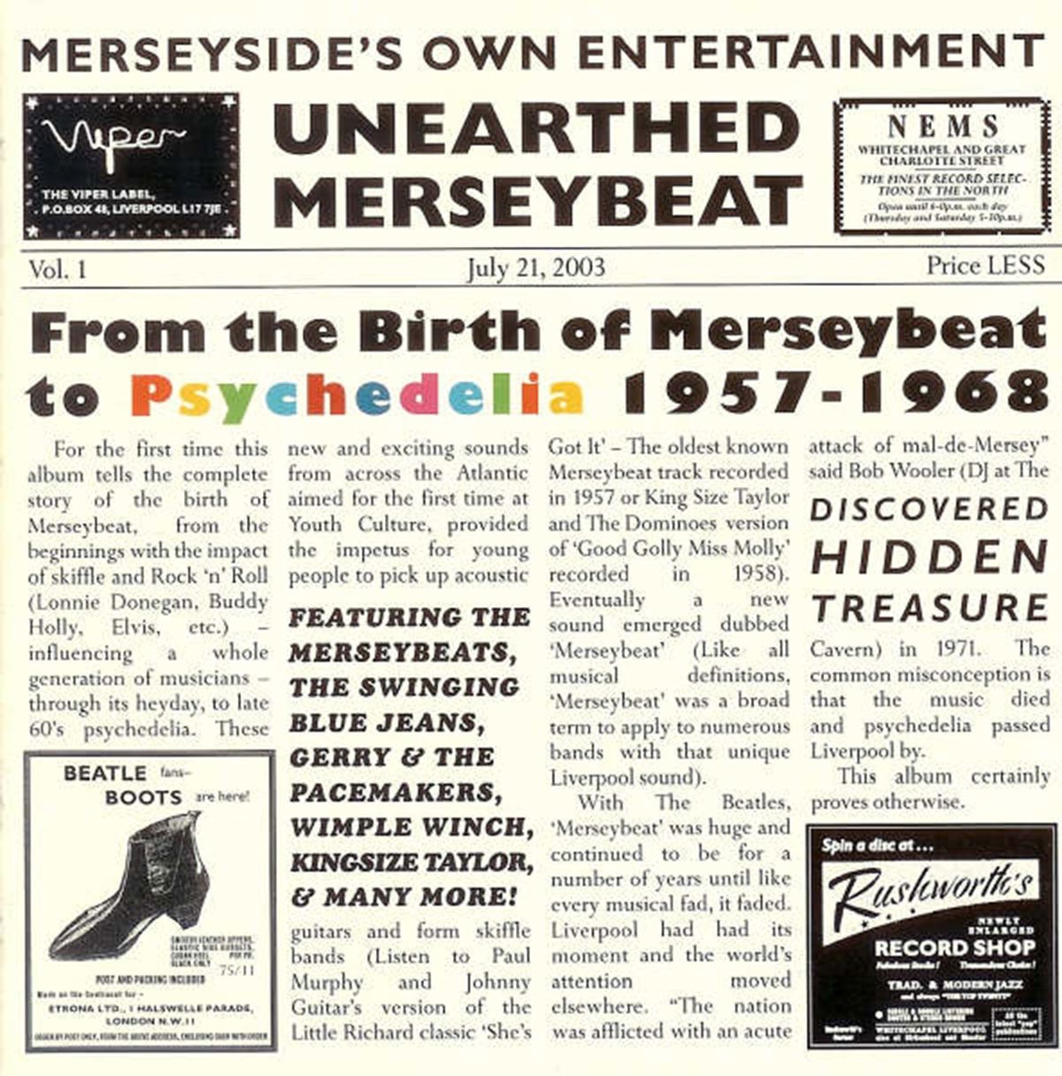 Unearthed Merseybeat, Vol. 1 - From the Birth of Merseybeat to Psychedelia 1957-1968