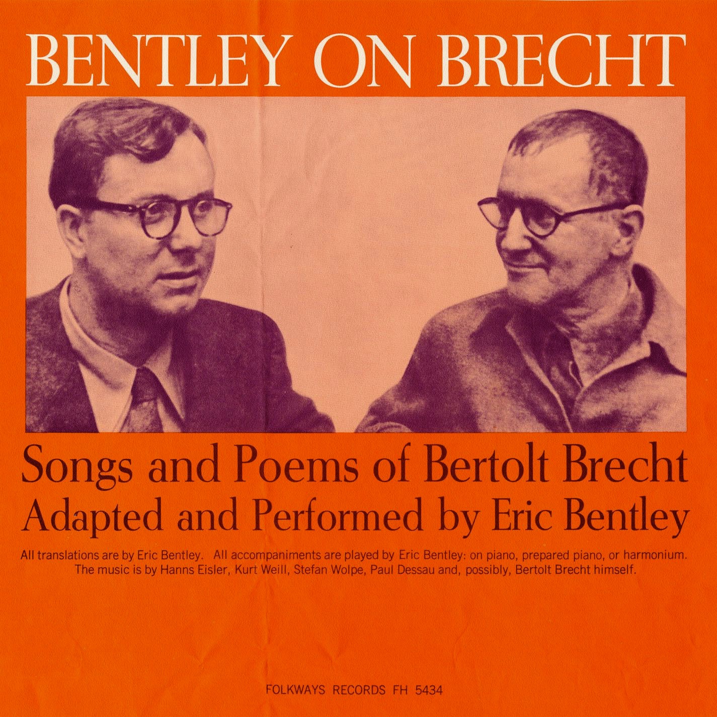 Bentley On Brecht: Songs and Poems of Bertolt Brecht