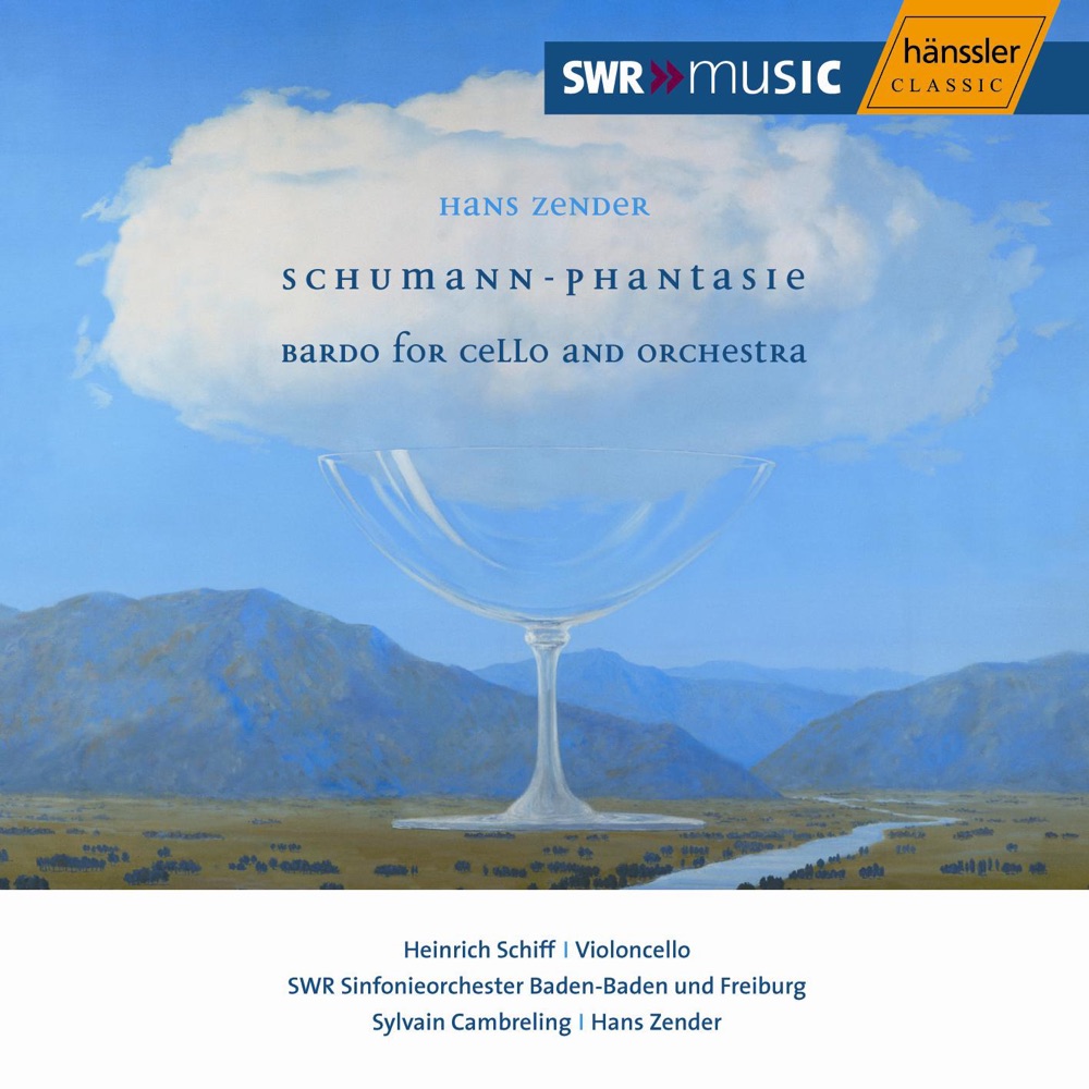 Обложка альбома «Zender: Schumann-Phantasie - Bardo» — Sylvain Cambreling, South West German Radio Symphony Orchestra, Baden-Baden, Hans Zender & Heinrich Schiff
