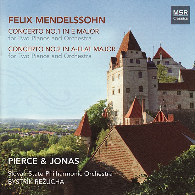 Обложка альбома «Mendelssohn: Concertos Nos. 1 & 2 for Two Pianos and Orchestra» — Pierce & Jonas Piano Duo, Bystrik Rezucha & Slovak State Philharmonic Orchestra