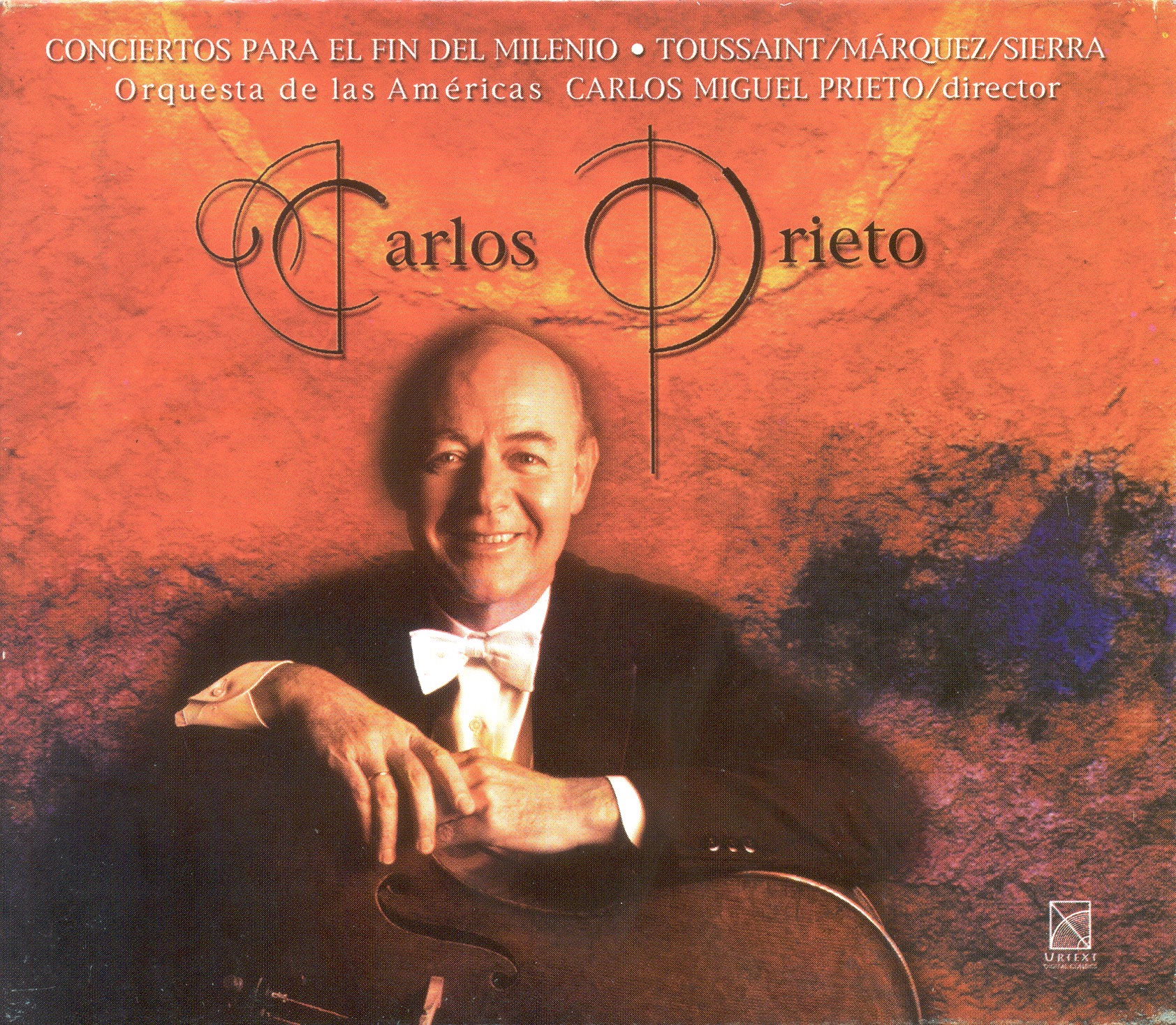Toussaint, E.: Cello Concerto No. 2 - Marquez, A.: Espejos en la Arena - Sierra, R.: 4 Versos by Carlos Miguel Prieto, Carlos Prieto & Orquestra de las Americas album cover