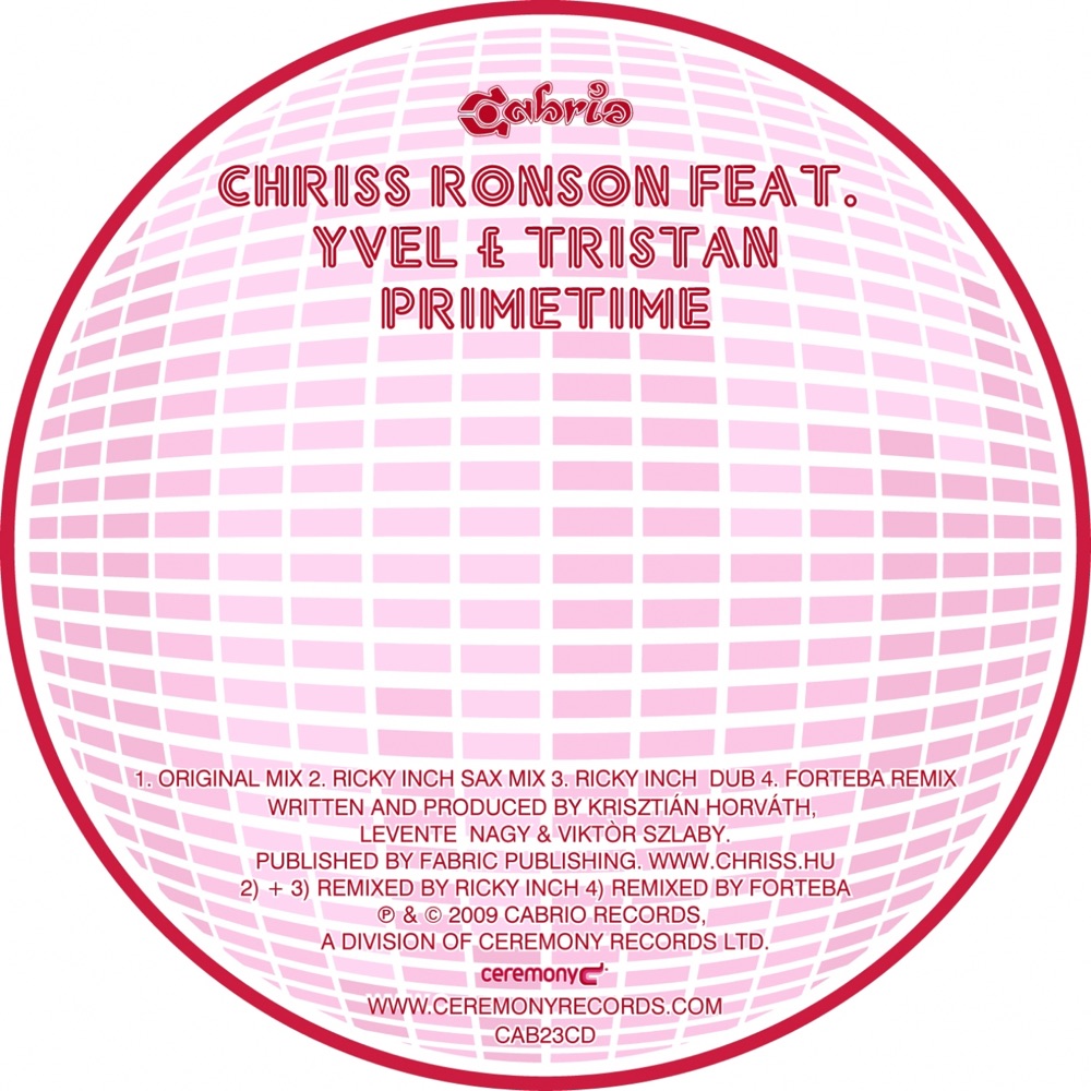 Обложка альбома «Primetime» — Chriss Ronson & Yvel & Tristan