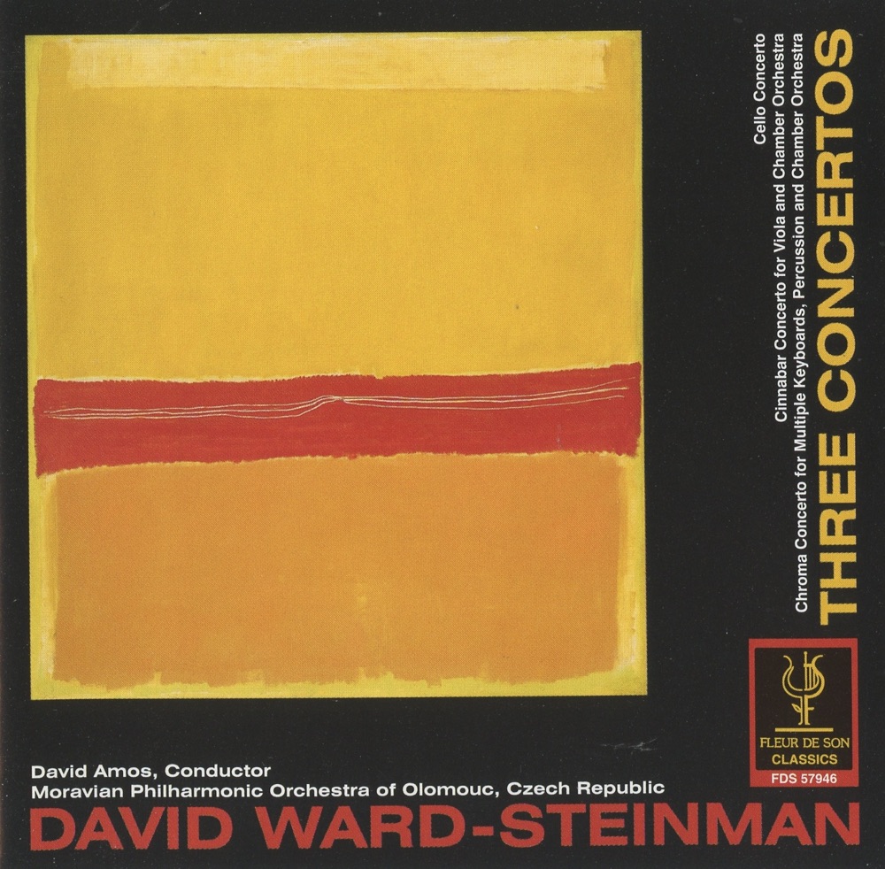 Обложка альбома «Ward-Steinman: Three Concertos» — David Amos, Moravian Philharmonic Orchestra, Howard Colf, Karen Elaine-Bakunin, David Ward-Steinman, Loie Flood, Patrice Madura & John Flood