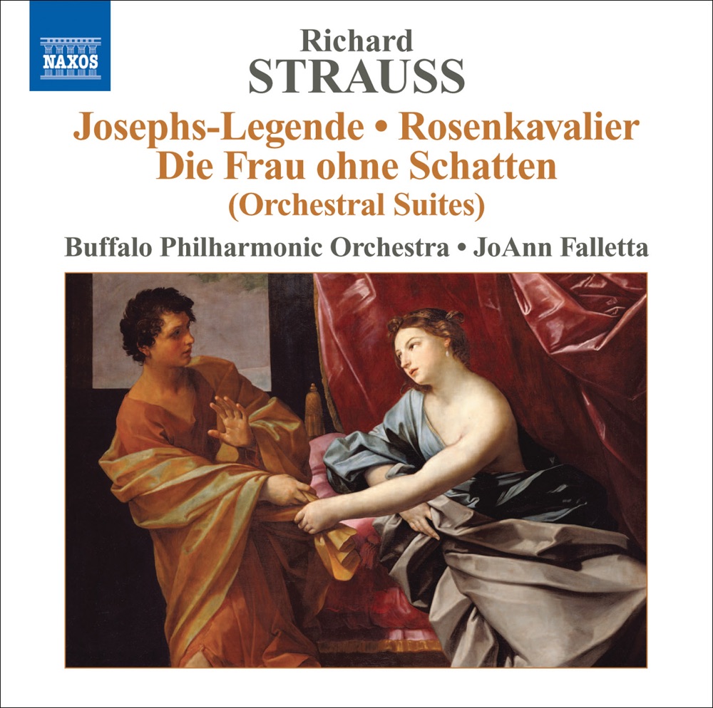Обложка альбома «Strauss: Der Rosenkavalier Suite, Symphonic Fantasy On Die Frau Ohne Schatten & Symphonic Fragment from Josephs Legende» — JoAnn Falletta & Buffalo Philharmonic Orchestra