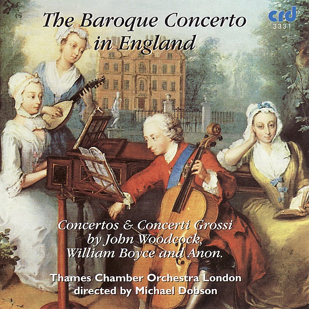 Обложка альбома «The Baroque Concerto in England» — James Brown, Michael Dobson, Neil Black, Thames Chamber Orchestra London & William Bennett