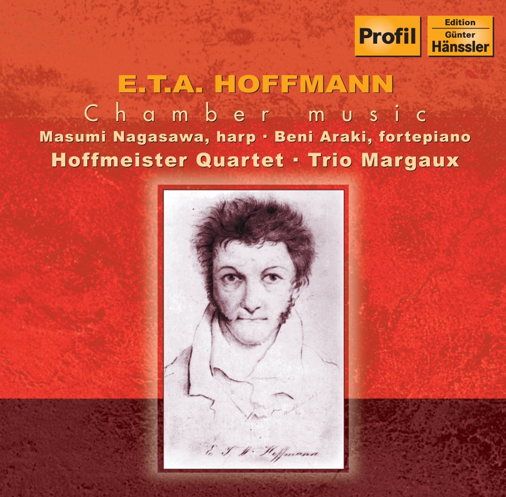 Обложка альбома «Hoffmann, E.T.A.: Harp Quintet In C Minor - Piano Sonatas In a Major and F Minor - Piano Trio In e Major» — Hoffmeister Quartet, Masumi Nagasawa, Beni Araki & Margaux Trio