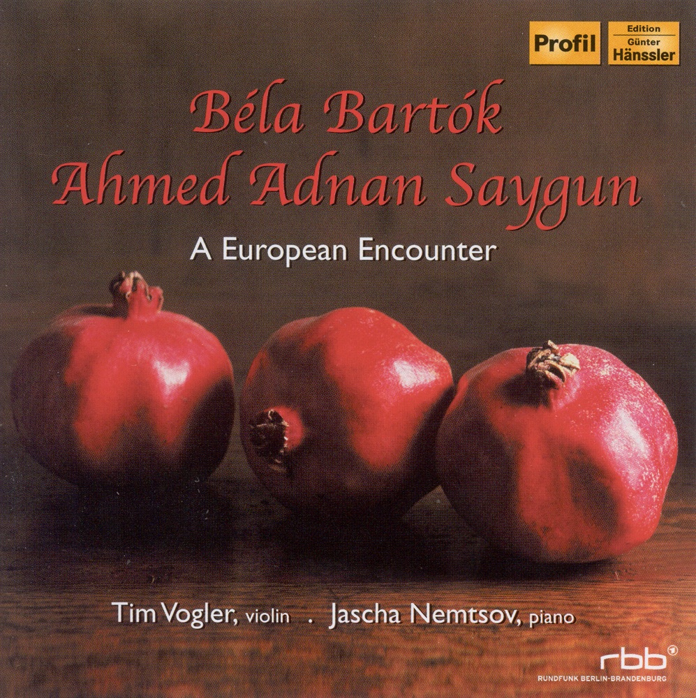 Обложка альбома «Bartok, B.: Violin Sonata No. 2 - Rhapsody No. 1 - Saygun, A.A.: Suite, Op. 3 - Violina Sonata, Op. 20 (A European Encounter)» — Jascha Nemtsov & Tim Vogler