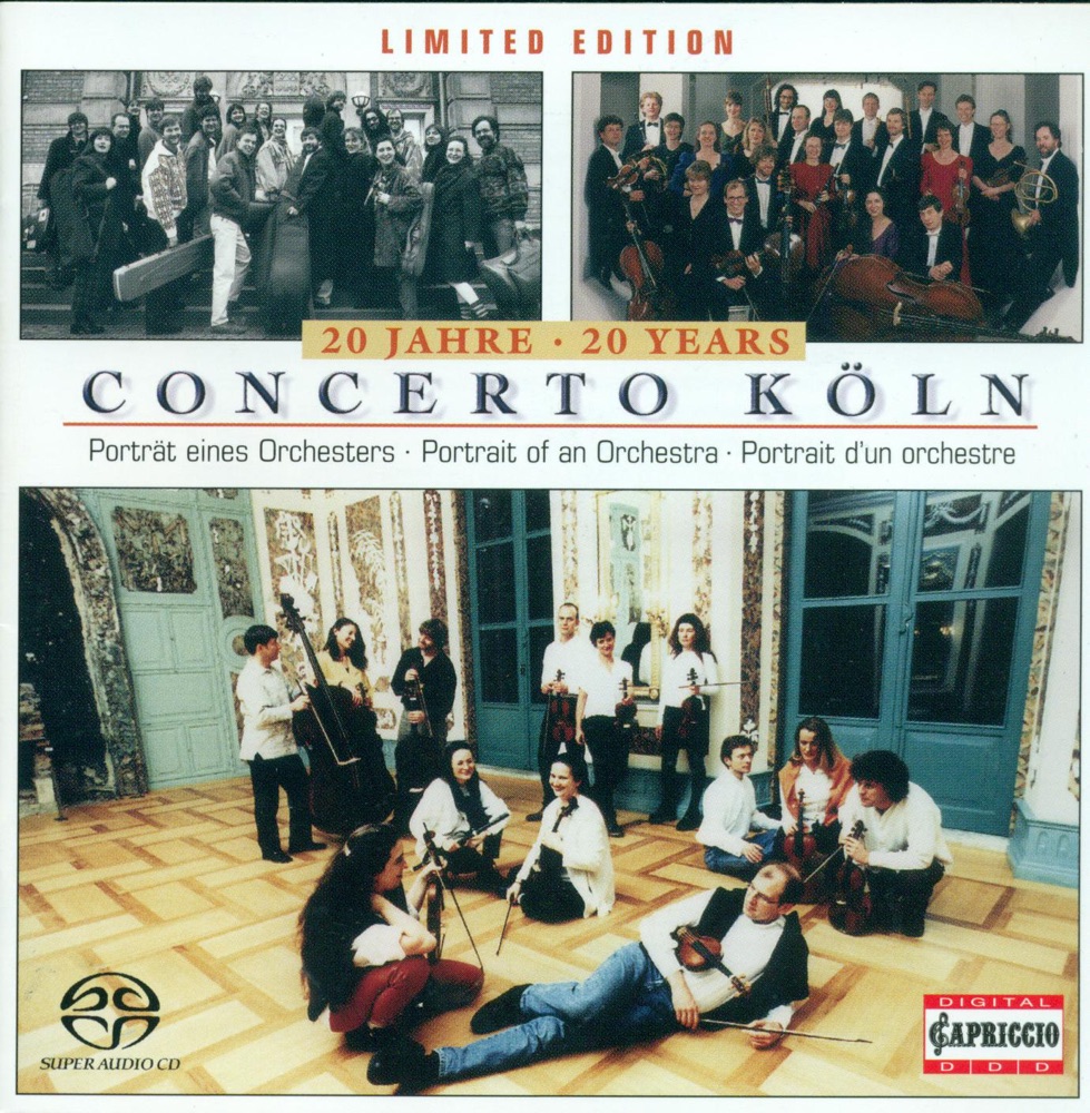 Обложка альбома «Concerto Koln (20 Years) - Portrait of an Orchestra» — Concerto Köln, Werner Ehrhardt, Andrea Keller, Werner Erhardt, Cordula Breuer, Martin Sandhoff, Michael Niesemann, Eberhard Zumach, David Mings, Gerald Hambitzer, Pierre-Andre Taillard & Andreas Staier