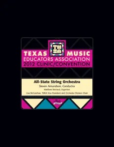 收听 Texas Music Educators Association All-State String Orchestra、观看音乐视频、阅读小传、查看巡演日期等 ！