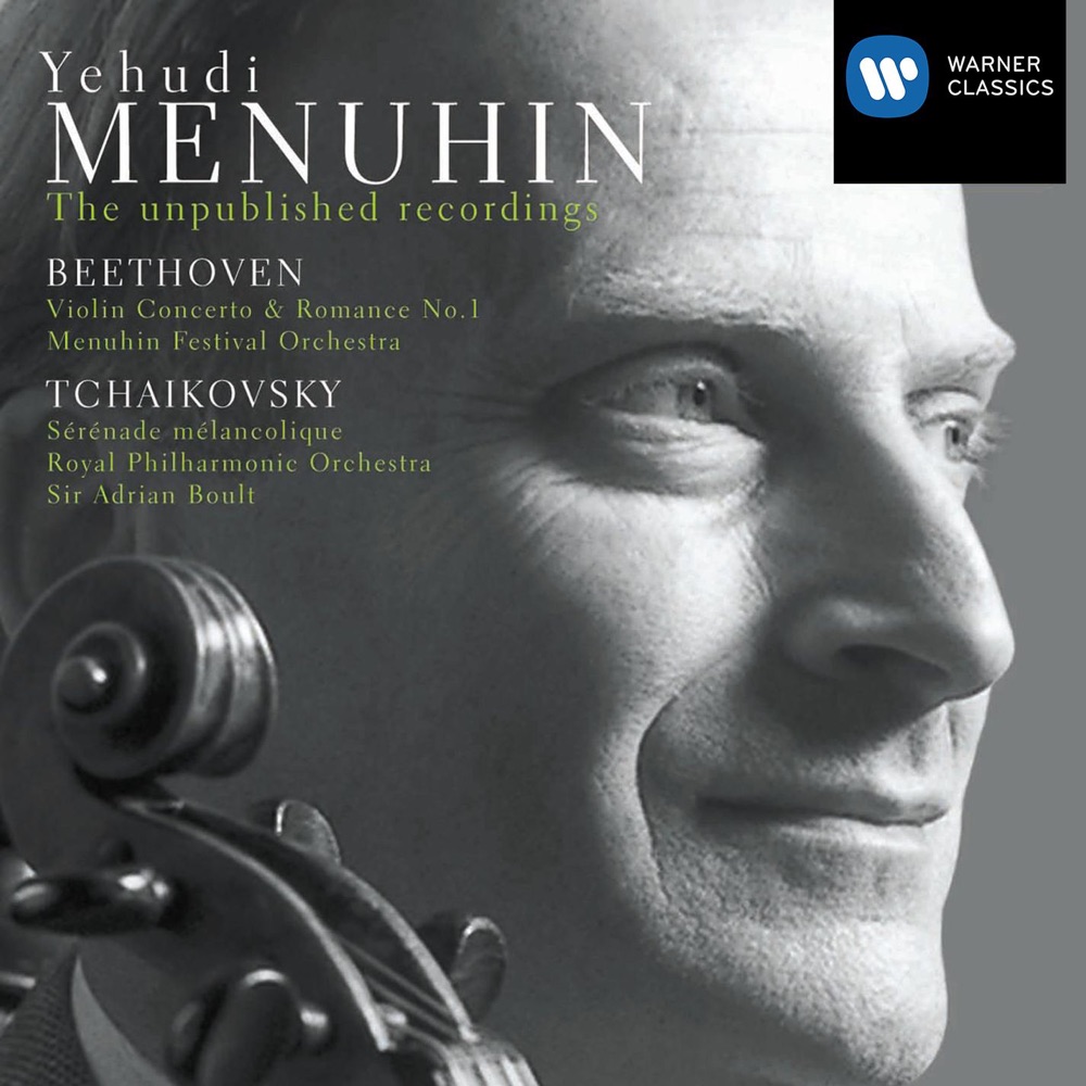 Обложка альбома «The unpublished recordings. Beethoven: Violin Concerto No. 1 & Romance - Tchaikovsky: Sérénade mélancolique» — Sir Adrian Boult, Menuhin Festival Orchestra, Royal Philharmonic Orchestra & Yehudi Menuhin