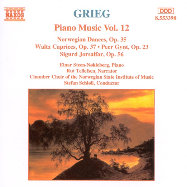 Обложка альбома «Grieg: Piano Music, Vol. 12» — Einar Steen-Nokleberg, Rut Tellefsen, Chamber Choir of the Norwegian State Institute of Music & Stefan Schioll