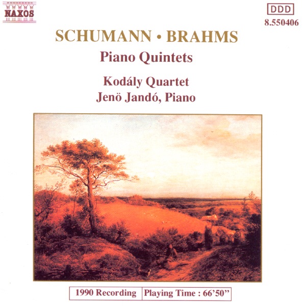 Обложка альбома «Schumann - Brahms: Piano Quintets» — Jenő Jandó & Kodály Quartet