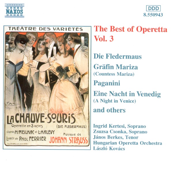 Обложка альбома «The Best of Operetta, Vol. 3» — Hungarian Operetta Orchestra, Ingrid Kertesi, Janos Berkes, Laszlo Kovacs & Zsuzsa Csonka