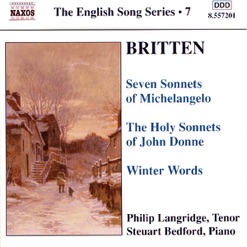 BRITTEN/THE ENGLISH SONGS SERIES 7 cover art