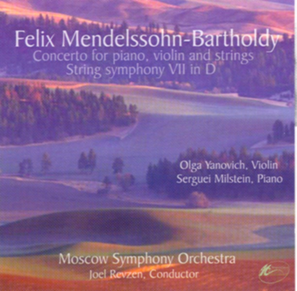 Обложка альбома «Mendelssohn: Concerto for Piano, Violin and Strings - String Symphony» — Joel Revzen & Moscow Symphony Orchestra