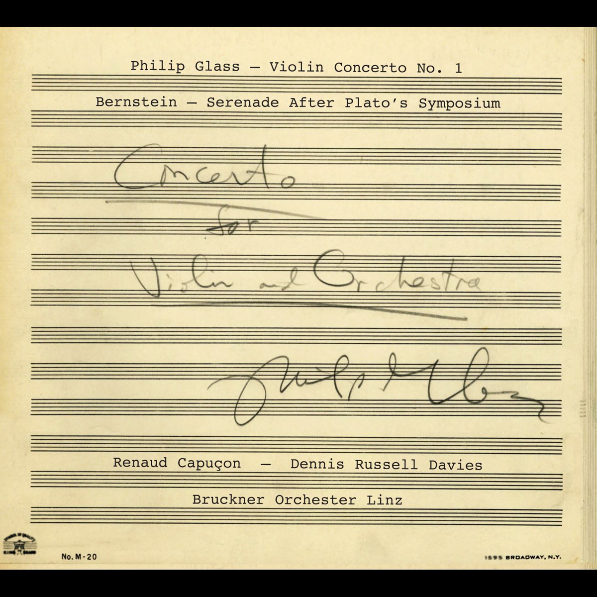 Philip Glass: Violin Concerto No. 1 - Leonard Bernstein: Serenade after  Plato's Symposium by Renaud Capuçon, Dennis Russell Davies & Bruckner  Orchester Linz on Apple Music