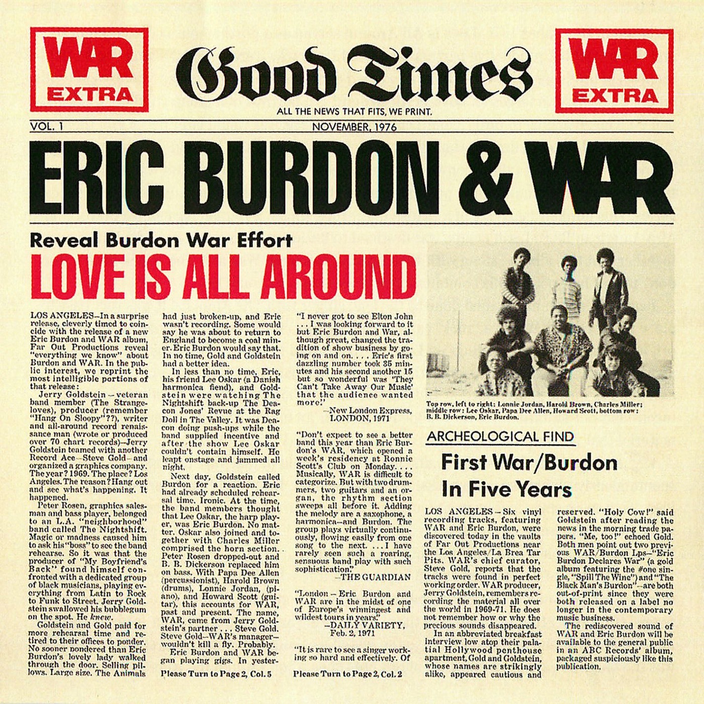 Love Is All Around by Eric Burdon, War