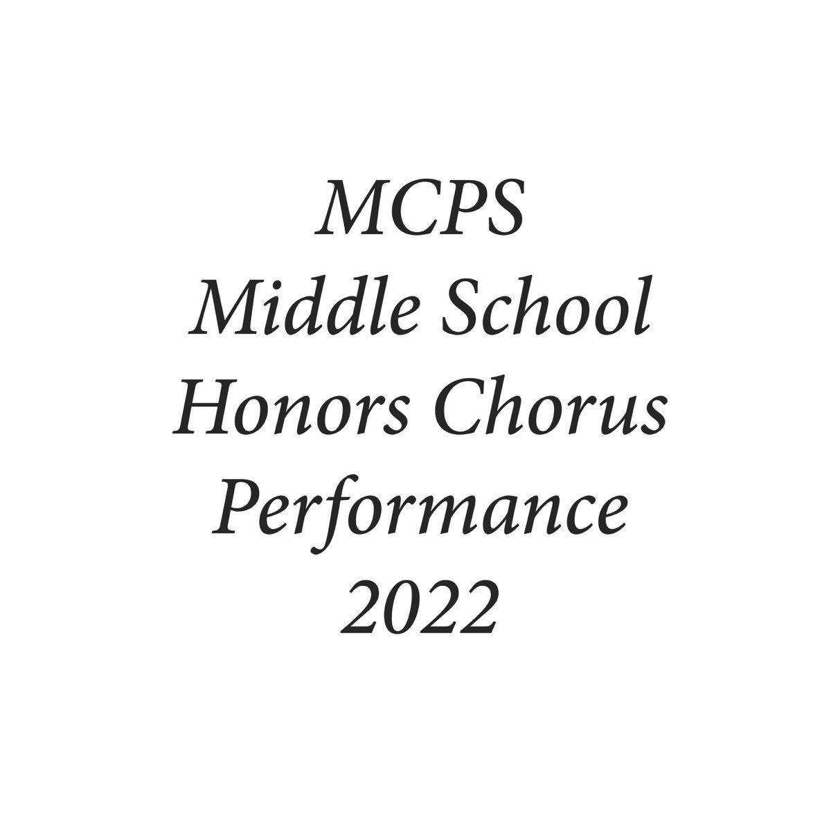 ‎MCPS Middle School Honors Chorus Performance 2022 - EP - Album by MCPS ...