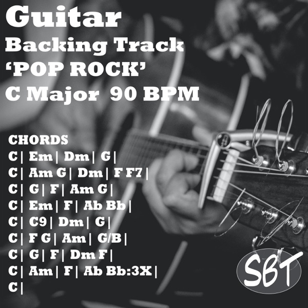 Guitar Backing Track (Pop Rock) in C Major, 90 BPM - Single