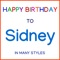 H. Birthday To Sidney - Jazz - Happy Birthday All Names & Genres lyrics