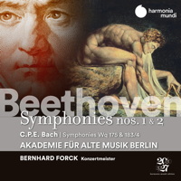 Akademie für Alte Musik Berlin & Bernhard Forck - Beethoven: Symphonies Nos. 1 & 2 / C.P.E. Bach: Symphonies, Wq 175 & 183/17 artwork