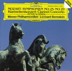 Mozart: Symphonies No. 25 &amp; 29 - Clarinet Concerto - Peter Schmidl, Leonard Bernstein &amp; Vienna Philharmonic Cover Art