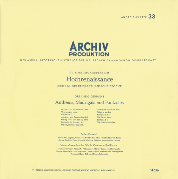 Gibbons: Anthems, Madrigals & Fantasies - Morley: Madrigals