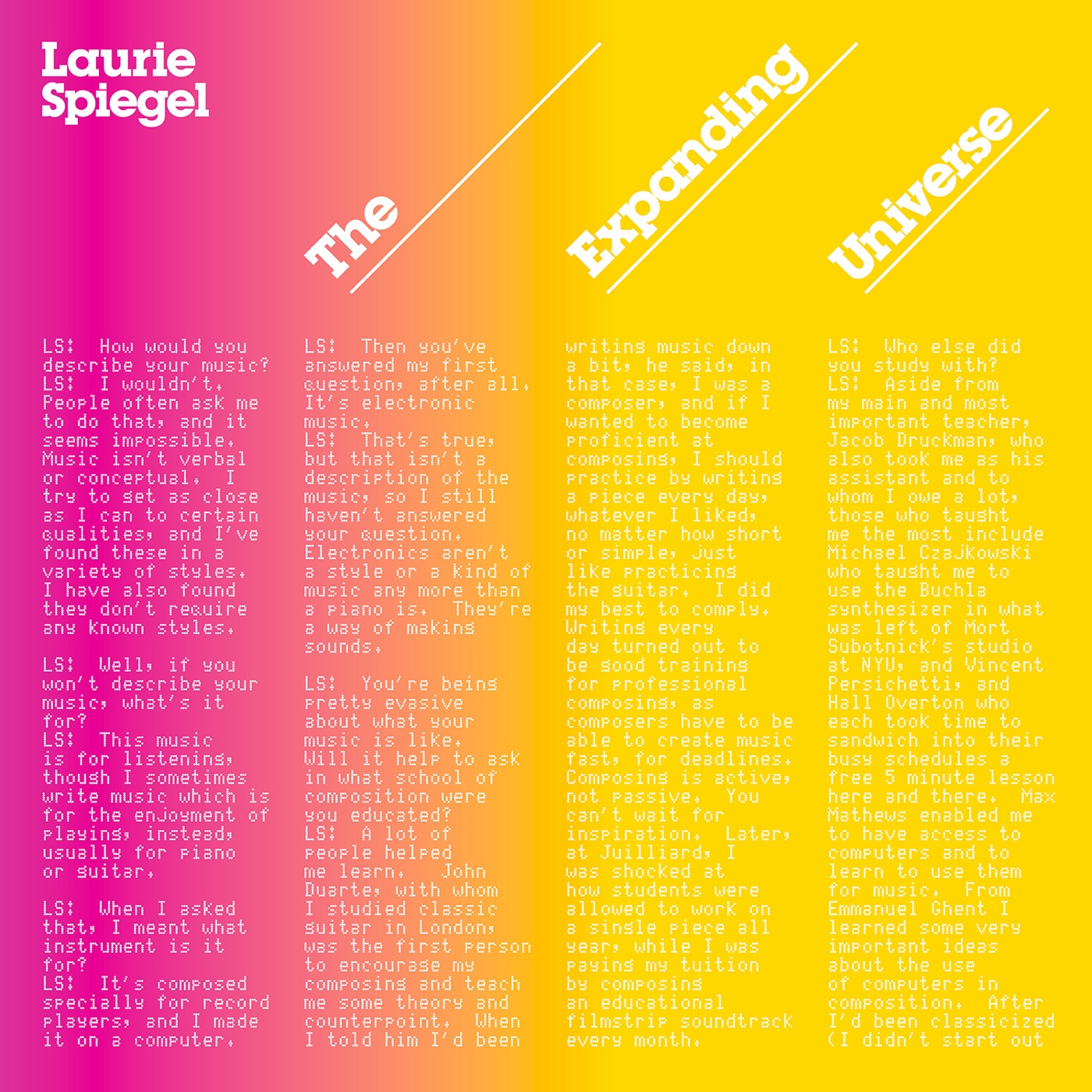 The Expanding Universe by Laurie Spiegel