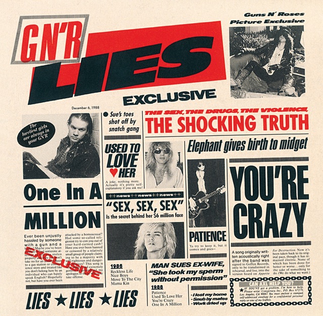Guns N' Roses G N' R Lies Album Cover