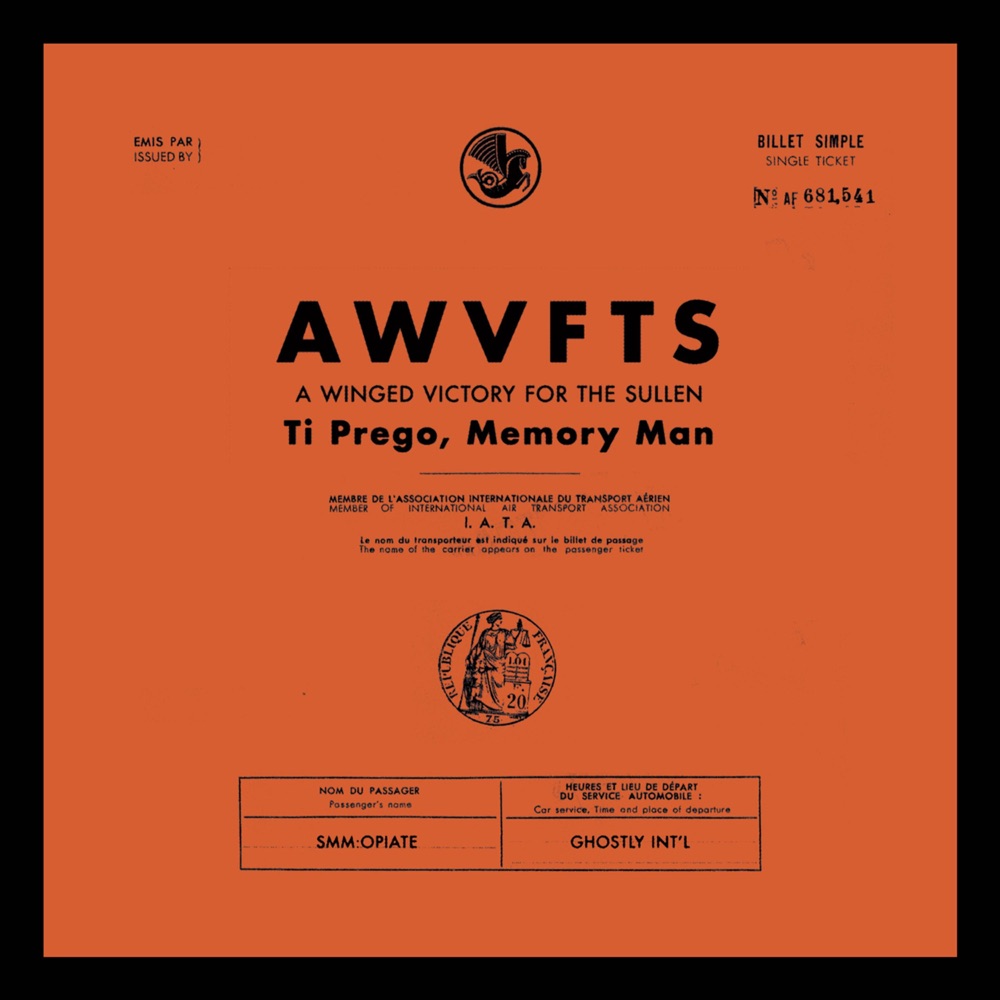 Обложка альбома «Ti Prego, Memory Man - Single» — A Winged Victory For The Sullen