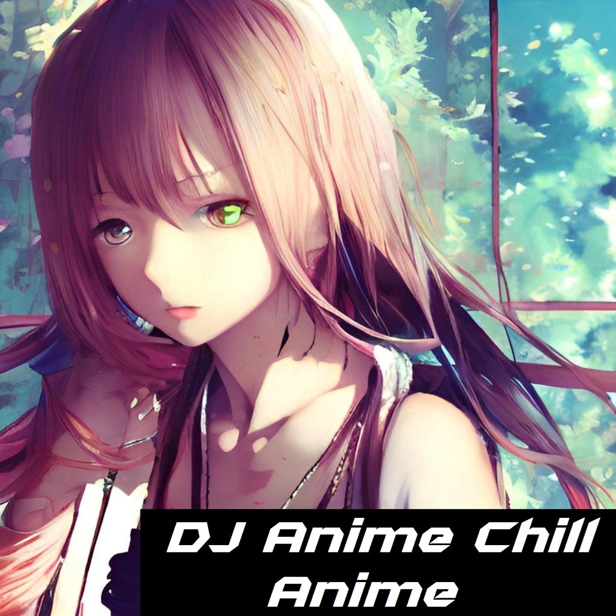 prompthunt: lofi girl with headphones on, anime good vibes, chill, calm