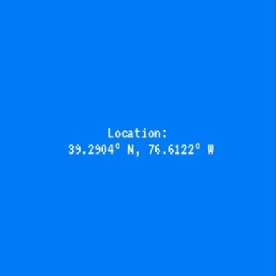 Location: 39.2904* N 76.6122* W - EP