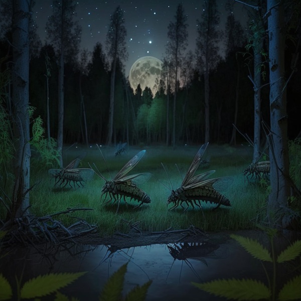Nightscape Nature Sounds in the Crickets Forest