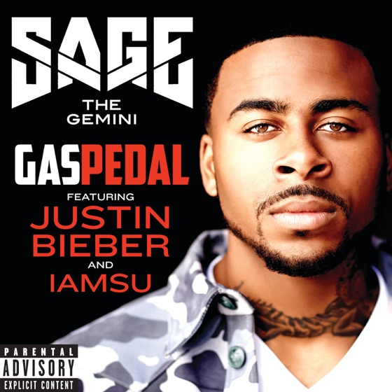 Cover artwork for Gas Pedal (Remix) [feat. Justin Bieber & Iamsu!]