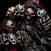 Cool Skeletons Holding Gun - Single - ROSESHUTUP