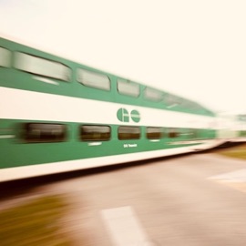 GO Train on a Windy Day Lou Gregory