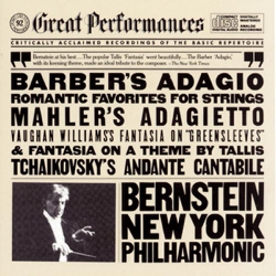 Great Performances - Barber's Adagio and Other Romantic Favorites for Strings - David Nadien, Leonard Bernstein &amp; New York Philharmonic Cover Art