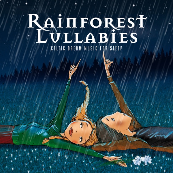 Rainforest Lullabies - Celtic Dream Music for Sleep, Night Ambient Sounds with Crickets and Forest Stream