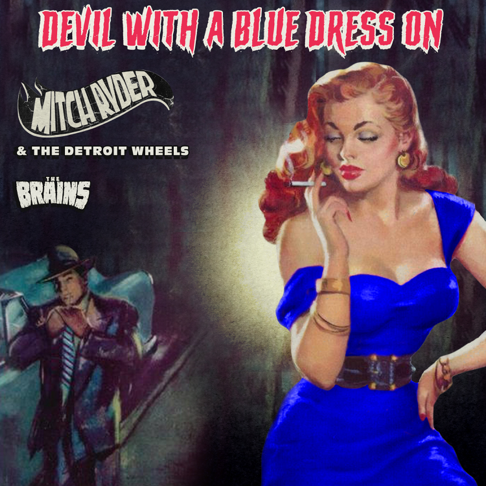 devil with a blue dress on