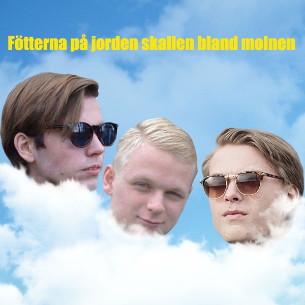 Fötterna på jorden skallen bland molnen cover