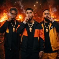 Album cover for Tego Calderon, Anuel, Eladio Carrión Falsos Amigos - Single by KINYOR