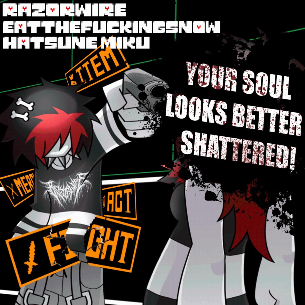 Обложка альбома «YOUR SOUL LOOKS BETTER SHATTERED! (feat. eatthefuckingsnow & Hatsune Miku) - Single» — razorwire