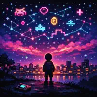 Neon Arcade Sky — PixelNatureWave PixelBeats